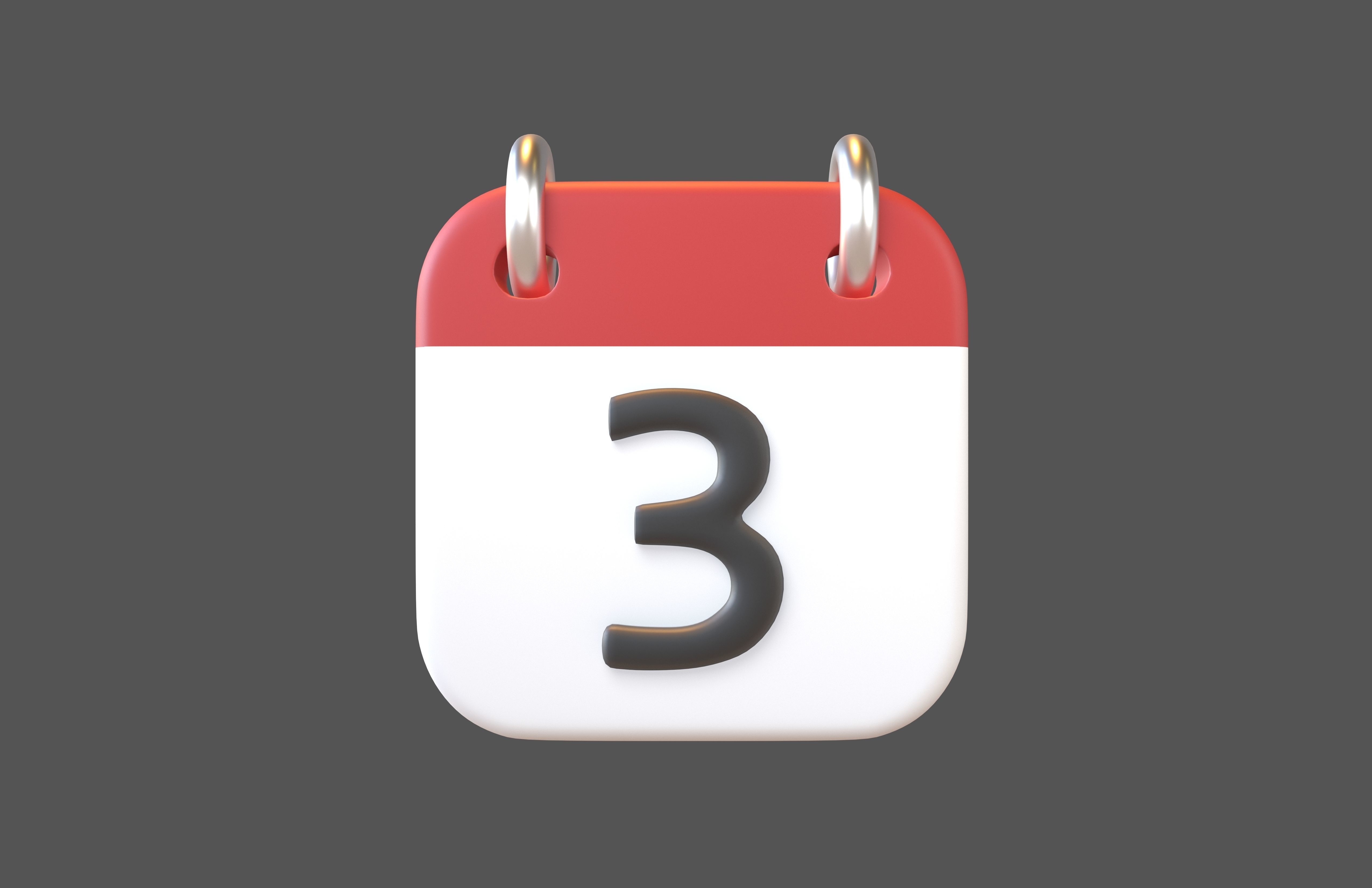 Calendar 1 To 10 Icon  Pack Vol 1 3D model_14