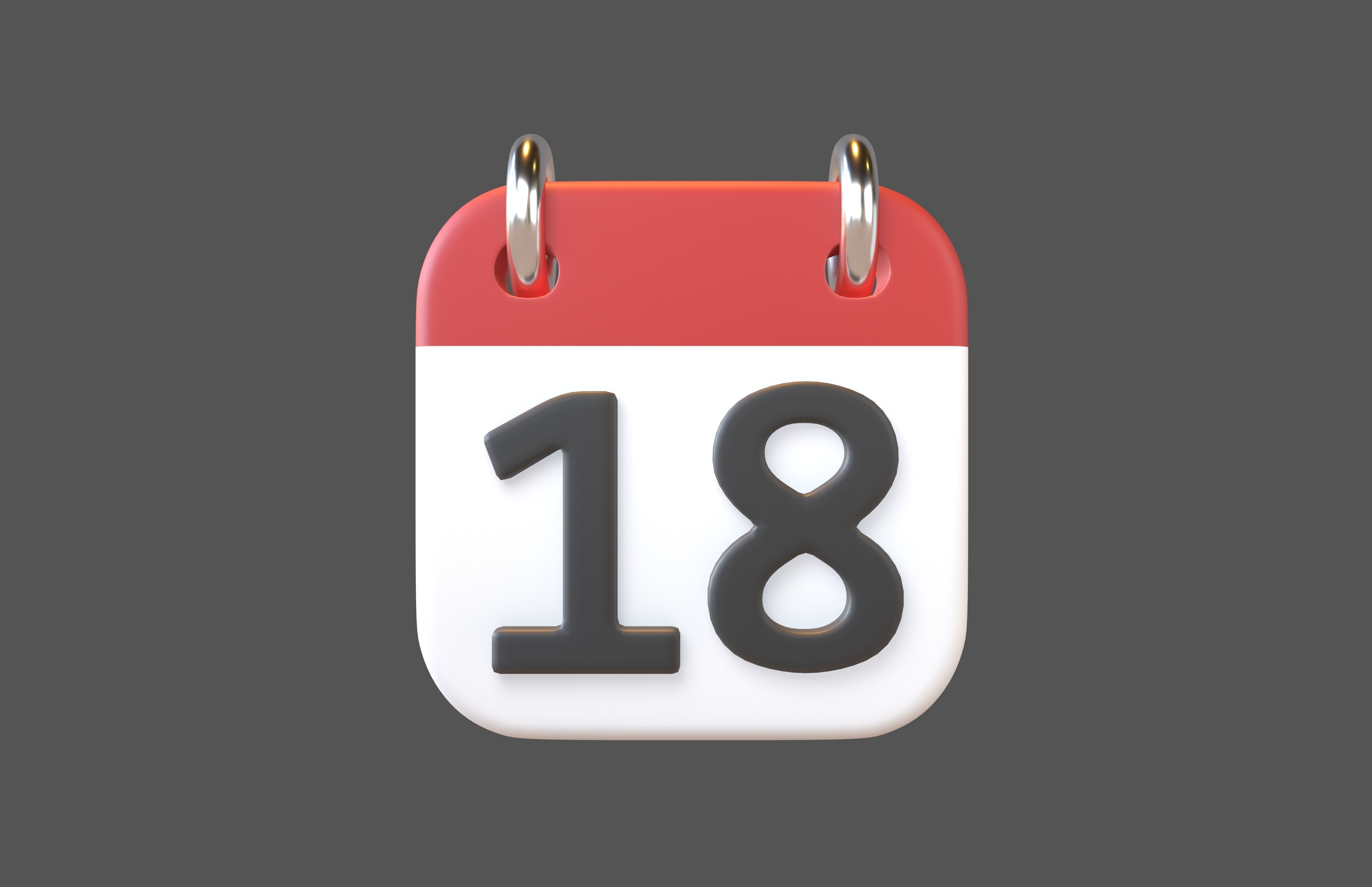 Calendar 1 To 10 Icon  Pack Vol 1 3D model_89