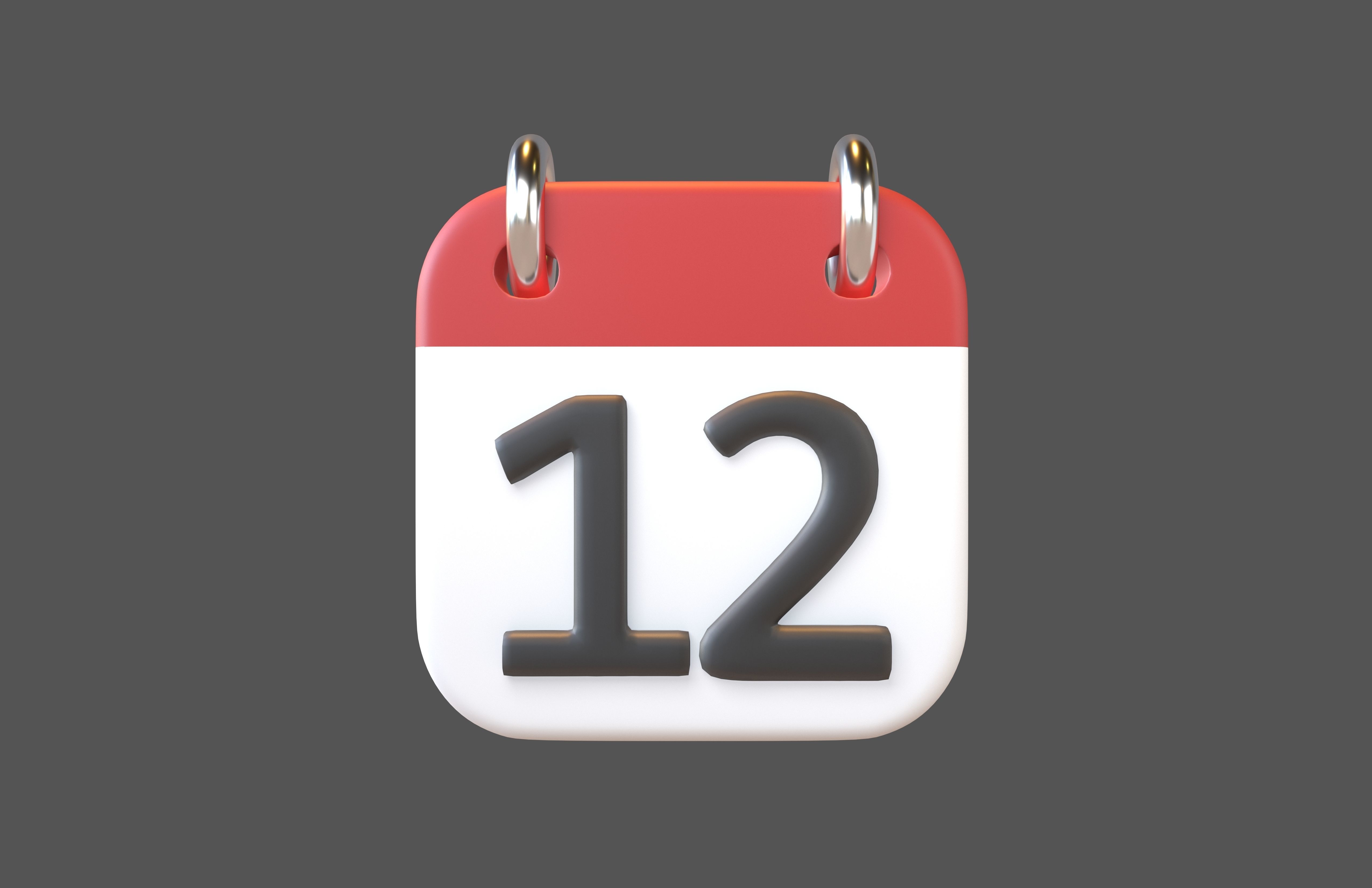 Calendar 1 To 10 Icon  Pack Vol 1 3D model_68