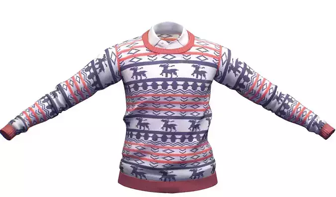 Cartoon High Poly Subdivision Knitted Sweater