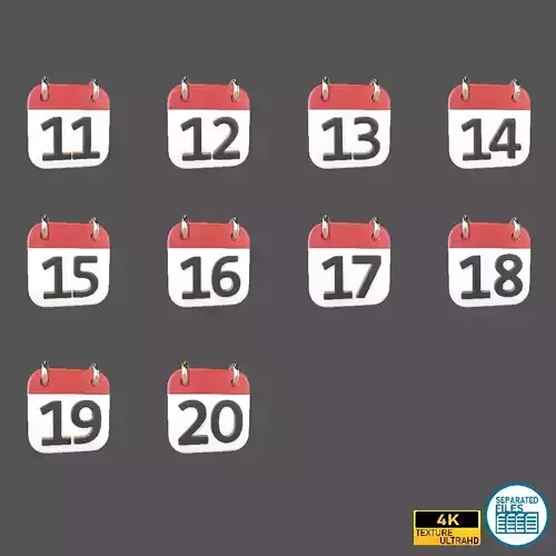 Calendar 11 To 20 Icon Pack Vol 1
