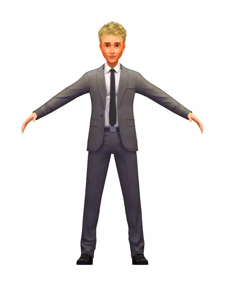 Cartoon Low Poly Style Avatar 009 Low-poly 3D model_0