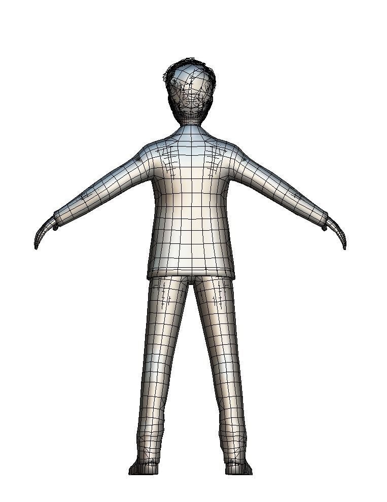 Cartoon Low Poly Style Avatar 009 Low-poly 3D model_4