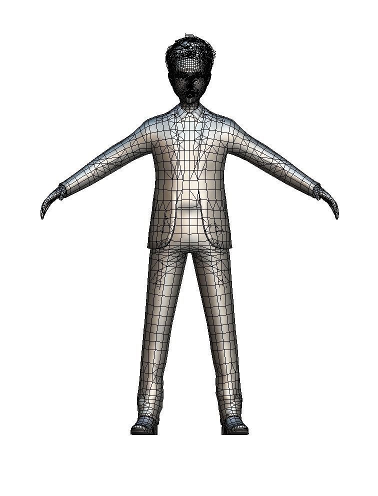 Cartoon Low Poly Style Avatar 009 Low-poly 3D model_5