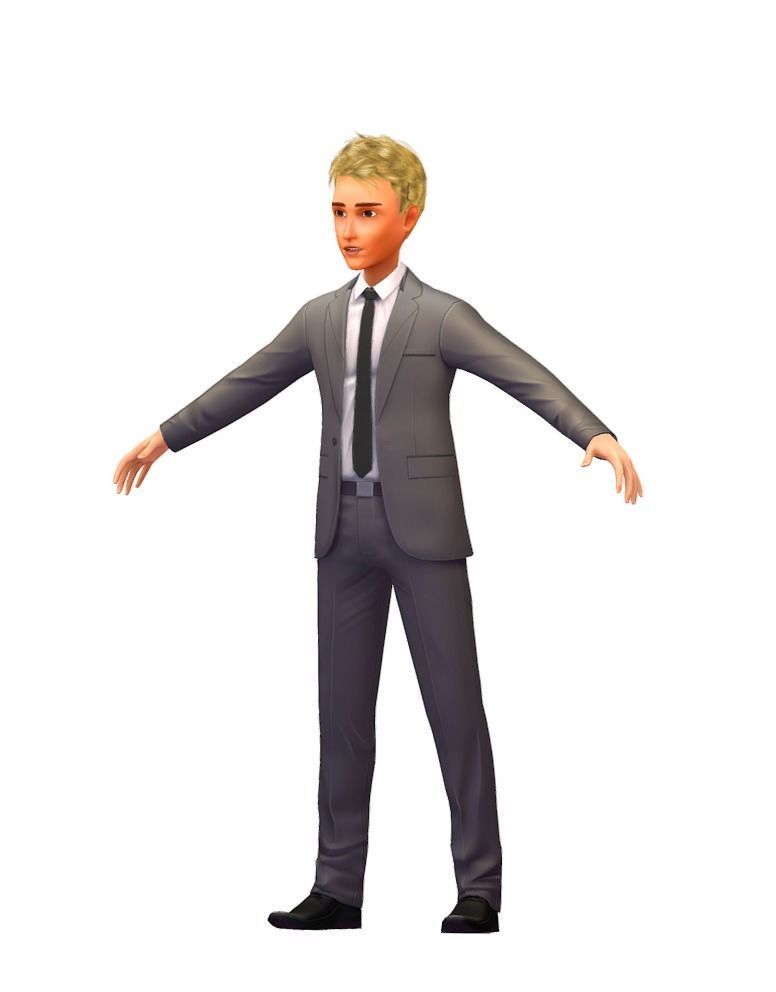 Cartoon Low Poly Style Avatar 009 Low-poly 3D model_2