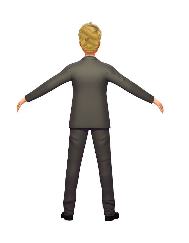 Cartoon Low Poly Style Avatar 009 Low-poly 3D model_1