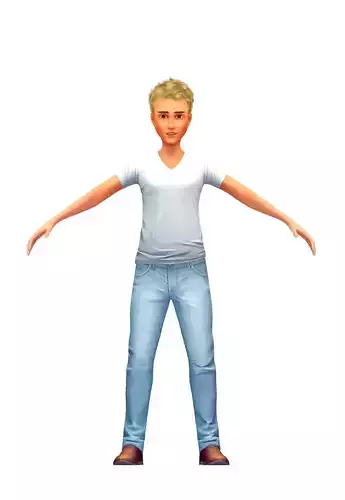 Cartoon Low Poly Style Avatar 010 Low-poly 3D model