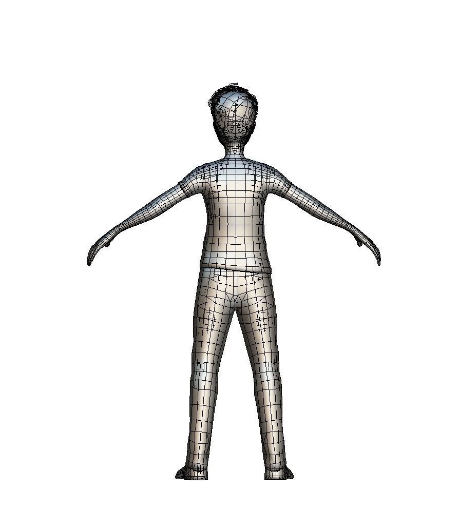 Cartoon Low Poly Style Avatar 010 Low-poly 3D model_2