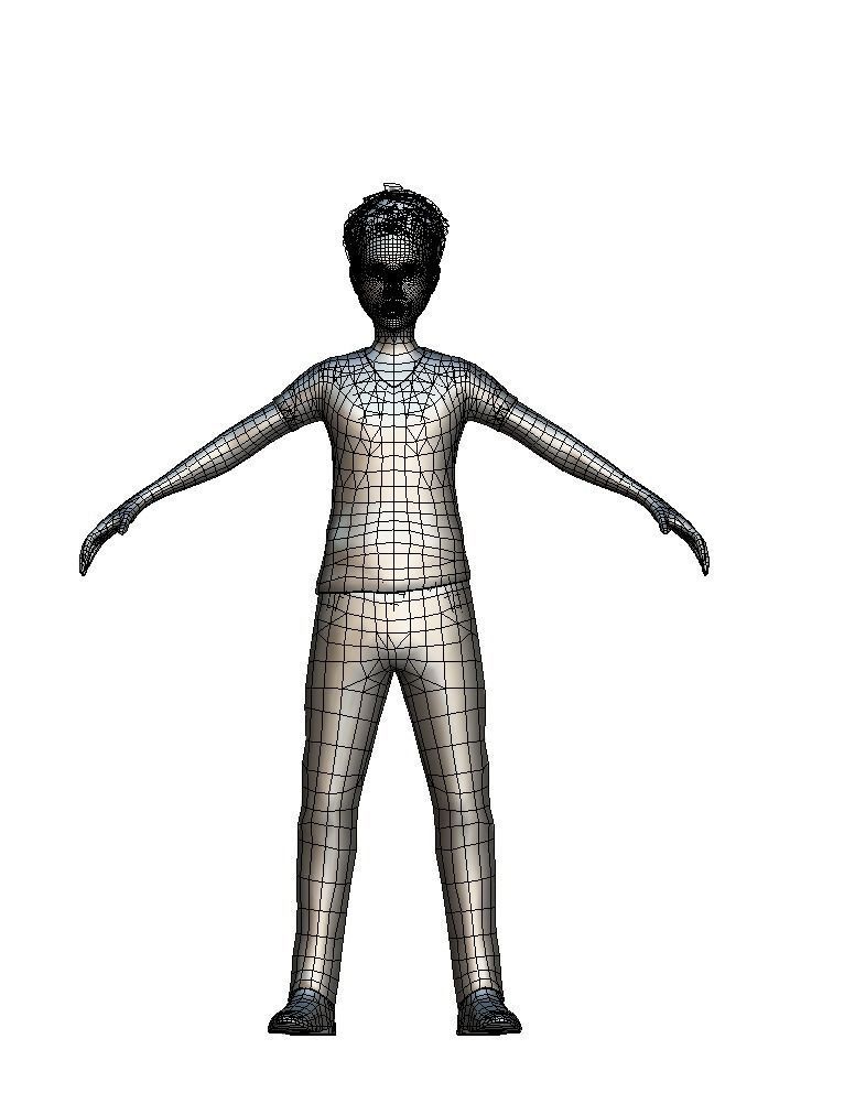 Cartoon Low Poly Style Avatar 010 Low-poly 3D model_3