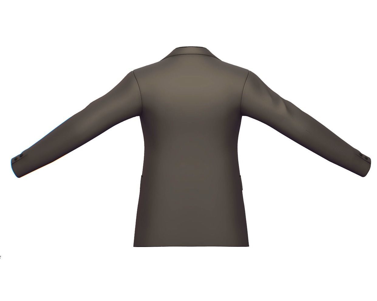 Cartoon High Poly Subdivision Gray Jacket Low-poly 3D model_1