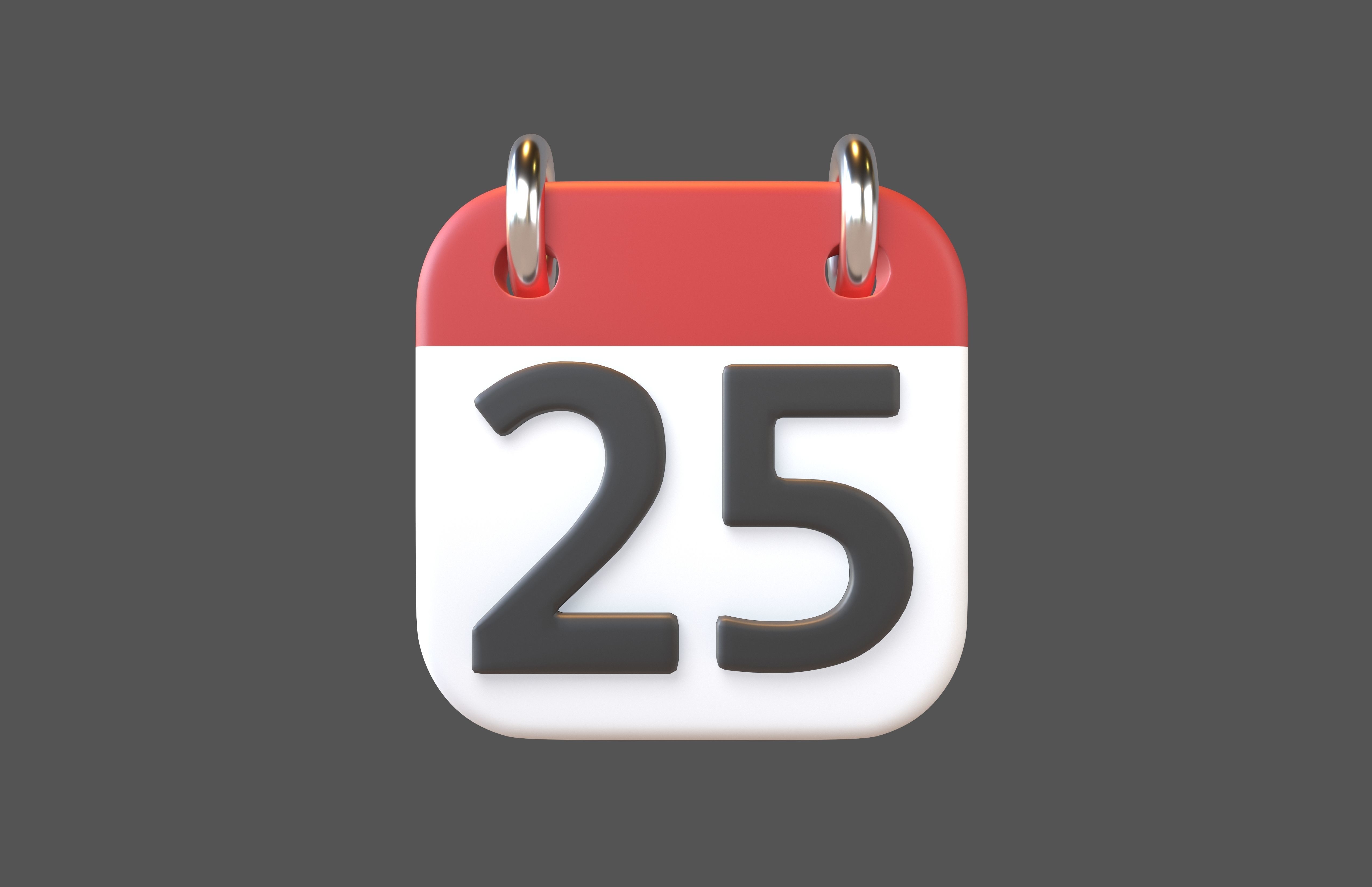 Calendar 21 To 31 Icon Pack Vol 1 3D model_34