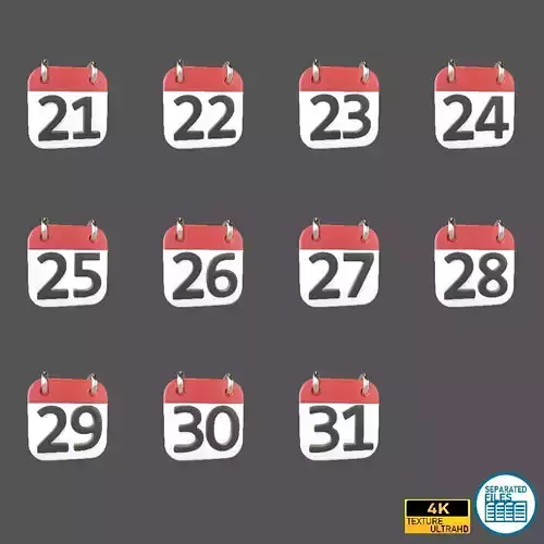 Calendar 21 To 31 Icon Pack Vol 1