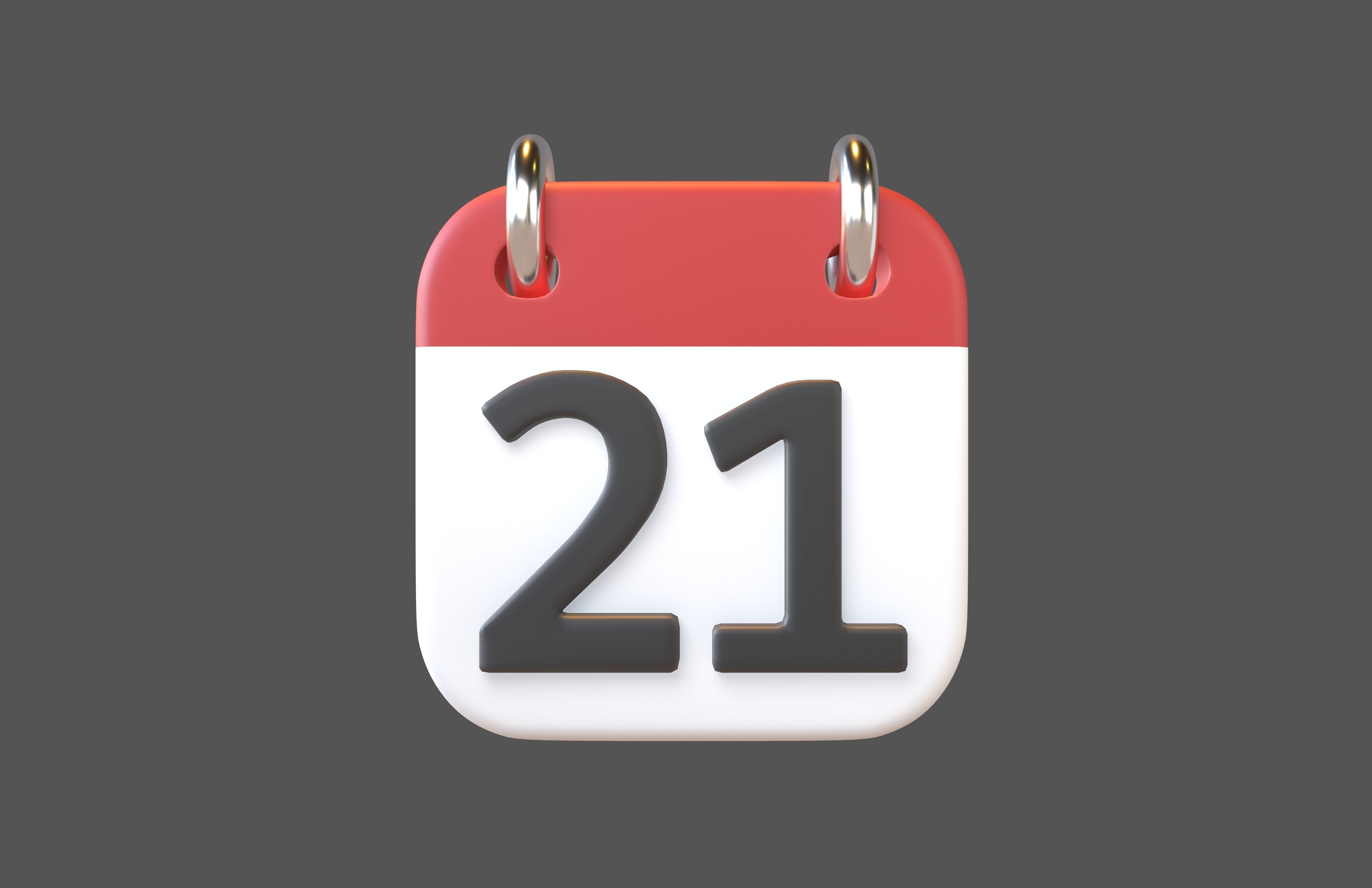 Calendar 21 To 31 Icon Pack Vol 1 3D model_4