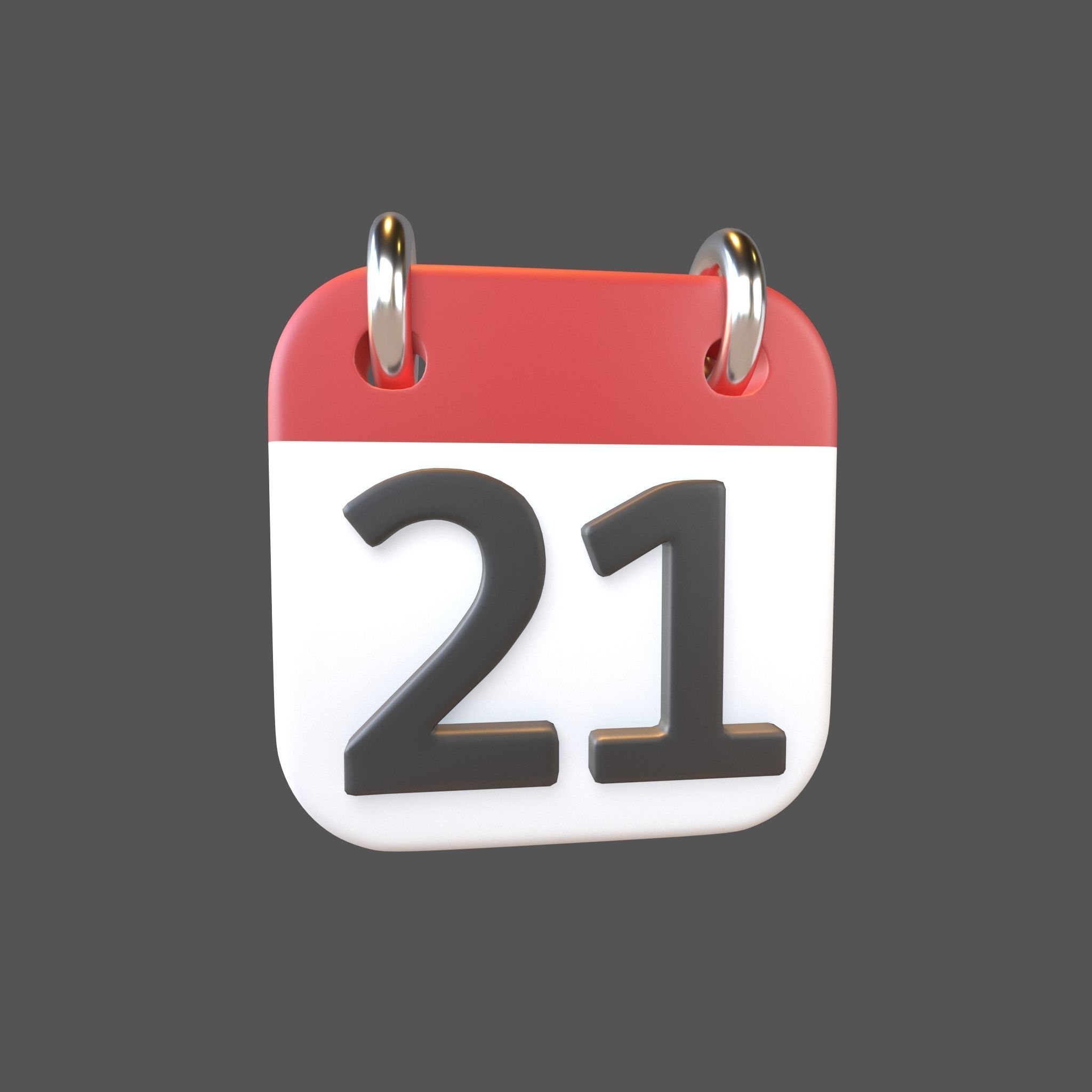 Calendar 21 To 31 Icon Pack Vol 1 3D model_1