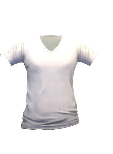 Cartoon High Poly Subdivision White T-shirt Low-poly 3D model