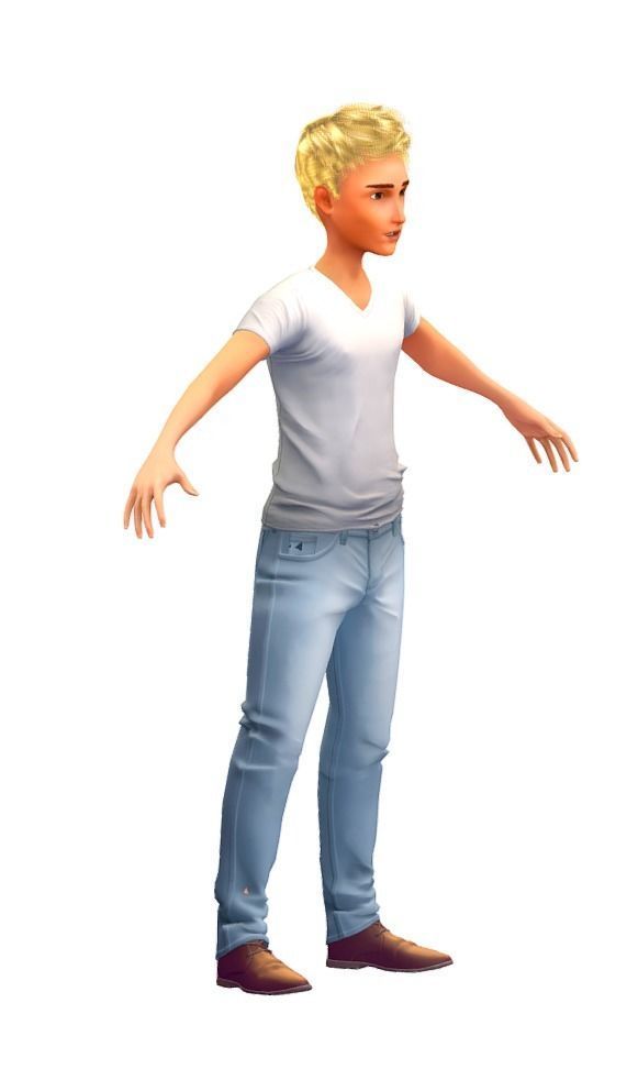 Cartoon High Poly Subdivision Avatar 010 Low-poly 3D model_2