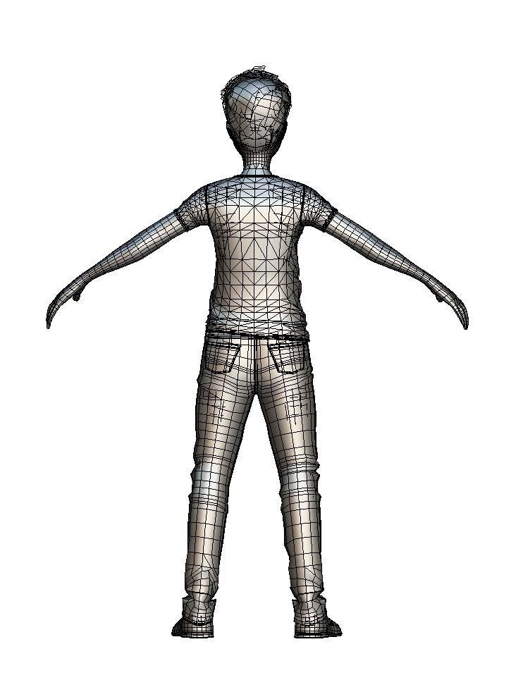 Cartoon High Poly Subdivision Avatar 010 Low-poly 3D model_5