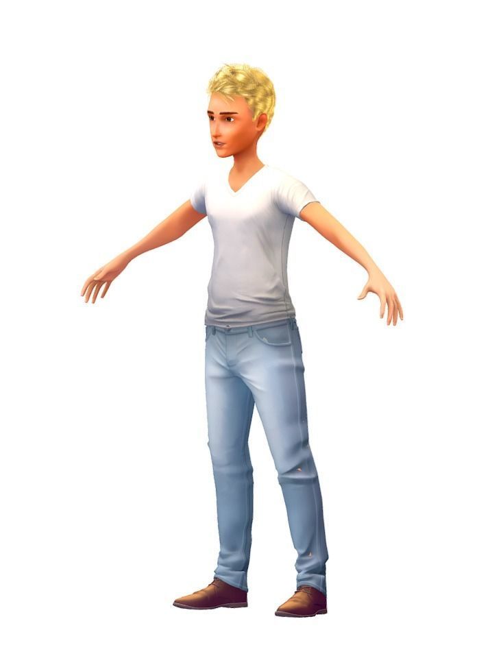 Cartoon High Poly Subdivision Avatar 010 Low-poly 3D model_3