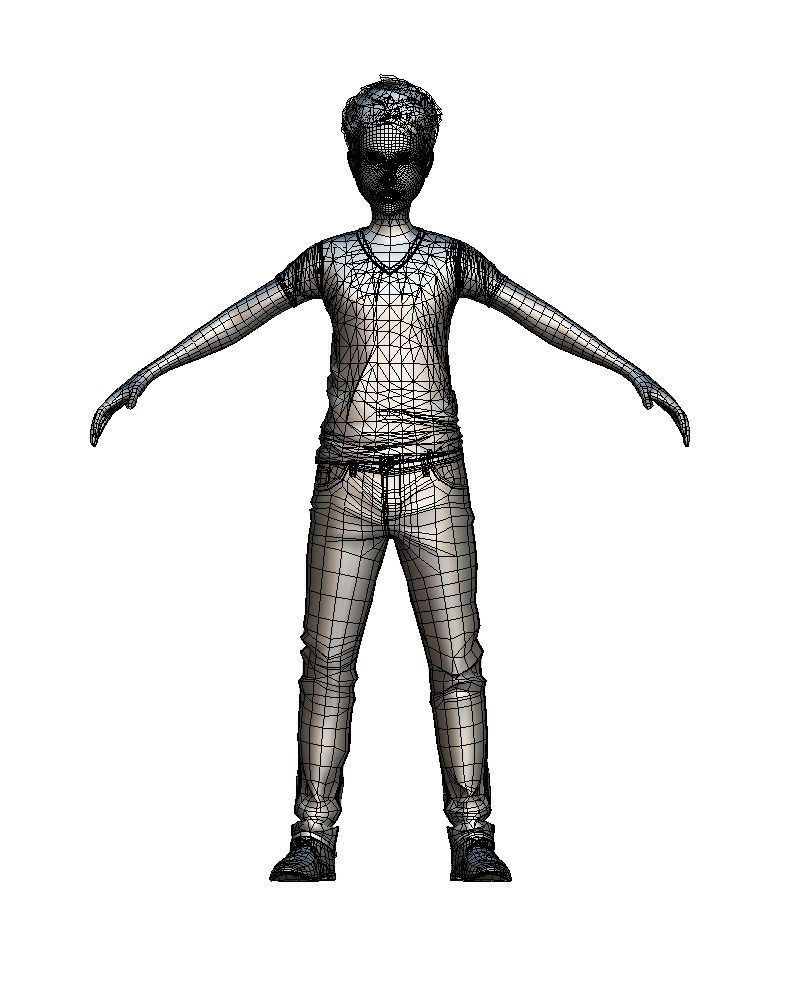 Cartoon High Poly Subdivision Avatar 010 Low-poly 3D model_4