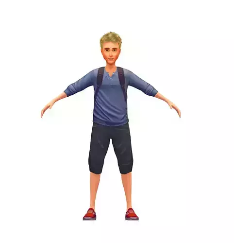 Cartoon Low Poly Style Avatar 012 Low-poly 3D model