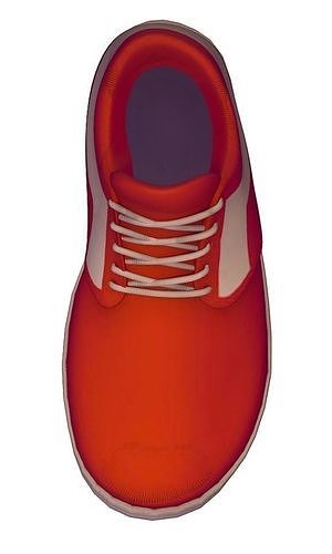 Cartoon High Poly Subdivision Red Sneakers Low-poly 3D model