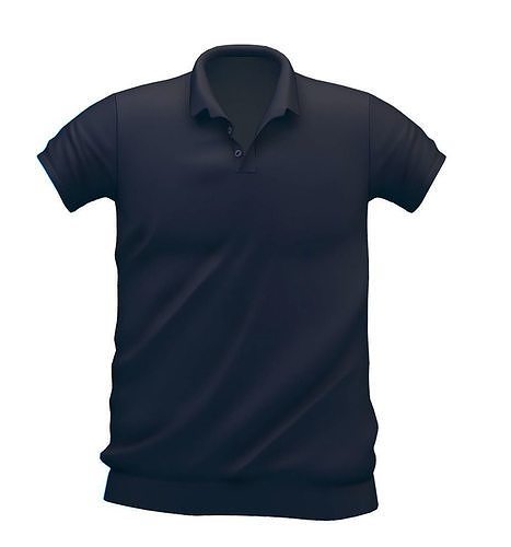 Cartoon High Poly Subdivision Dark Blue Polo Low-poly 3D model