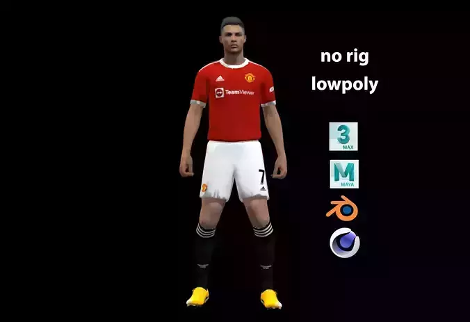 Cristiano Ronaldo lowpoly  Low-poly 3D model
