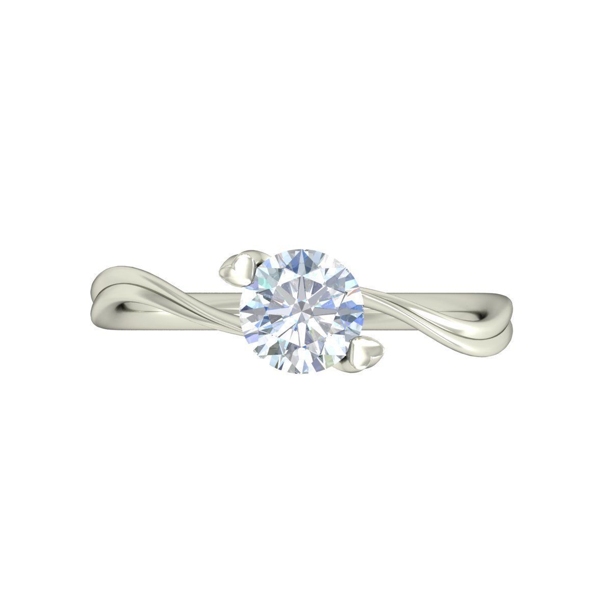 Solitaire Wedding Engagement Ring 3D print model_3