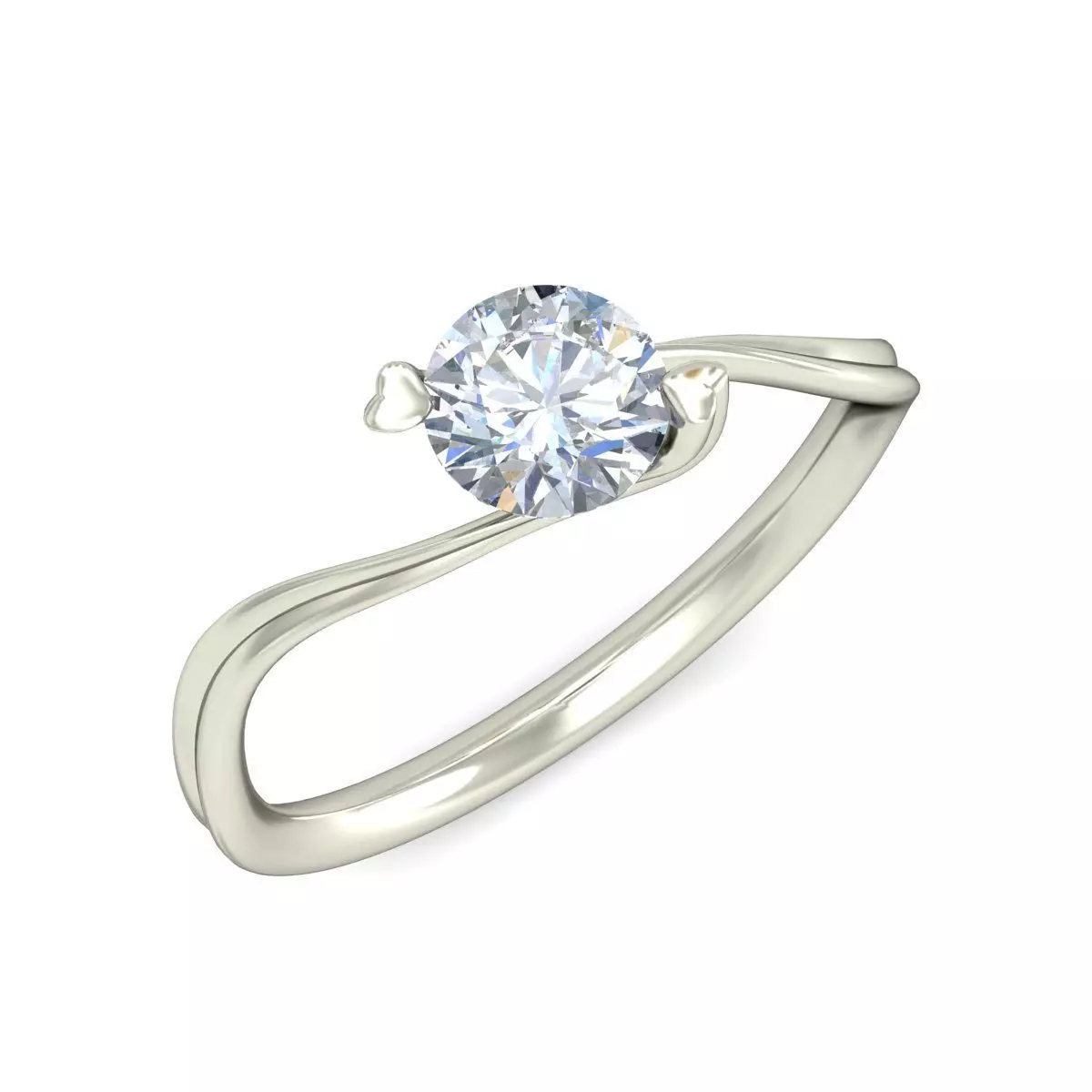 Solitaire Wedding Engagement Ring 3D print model_0