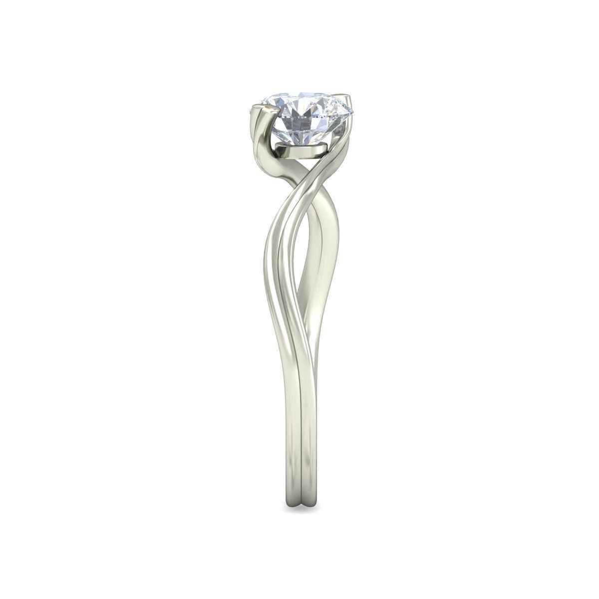 Solitaire Wedding Engagement Ring 3D print model_2