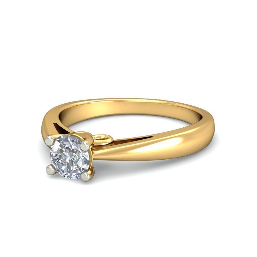 Solitaire Wedding Engagement Ring 3D print model_4