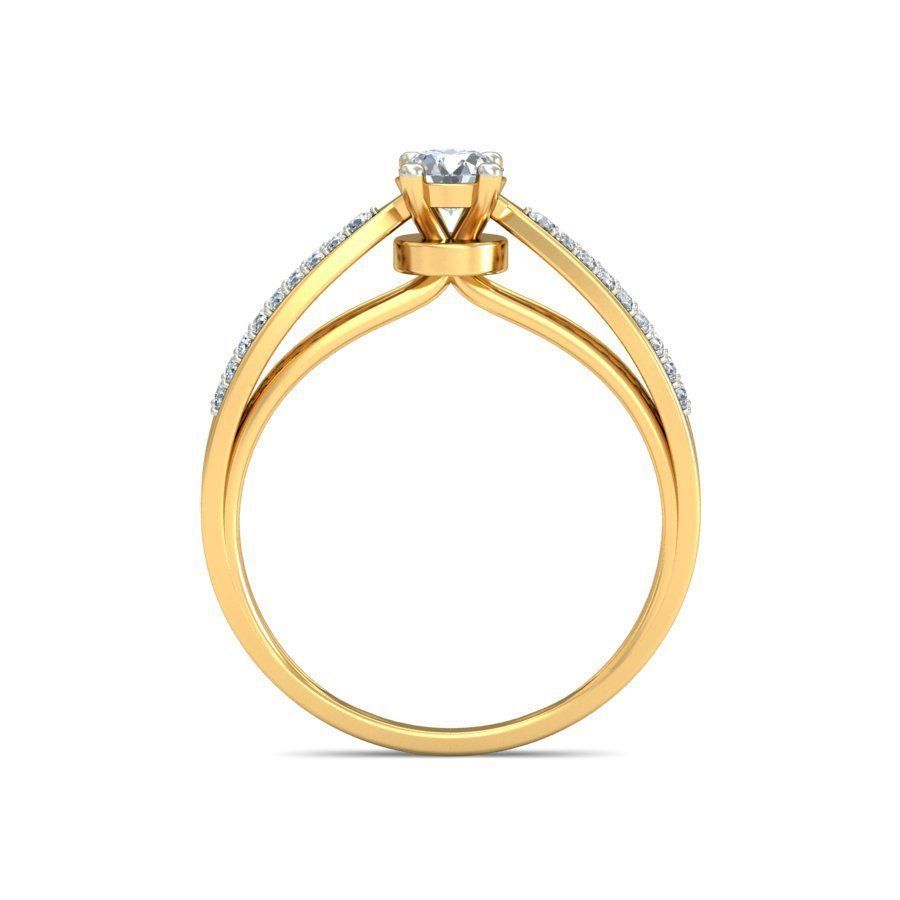 Solitaire Wedding Engagement Ring 3D print model_1