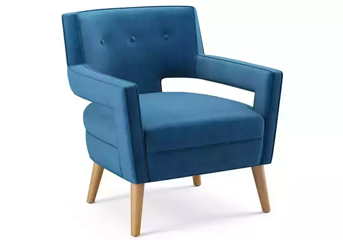 Sheer Upholstered Fabric Armchair