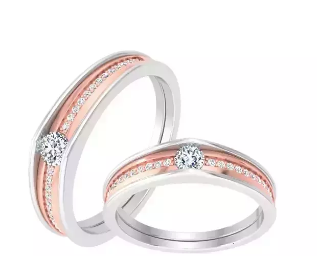 Etarnaty Couple Band Ring 3DM STL OBJ FBX Render Details