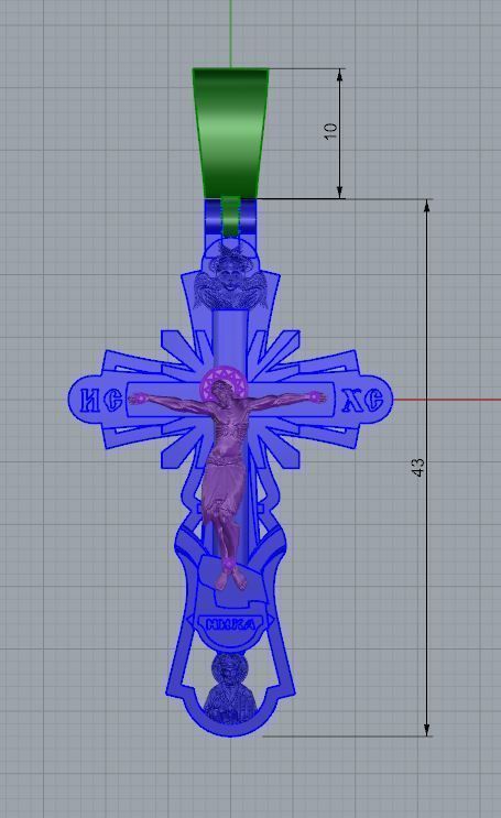 Cross with Jesus 3D print model_3