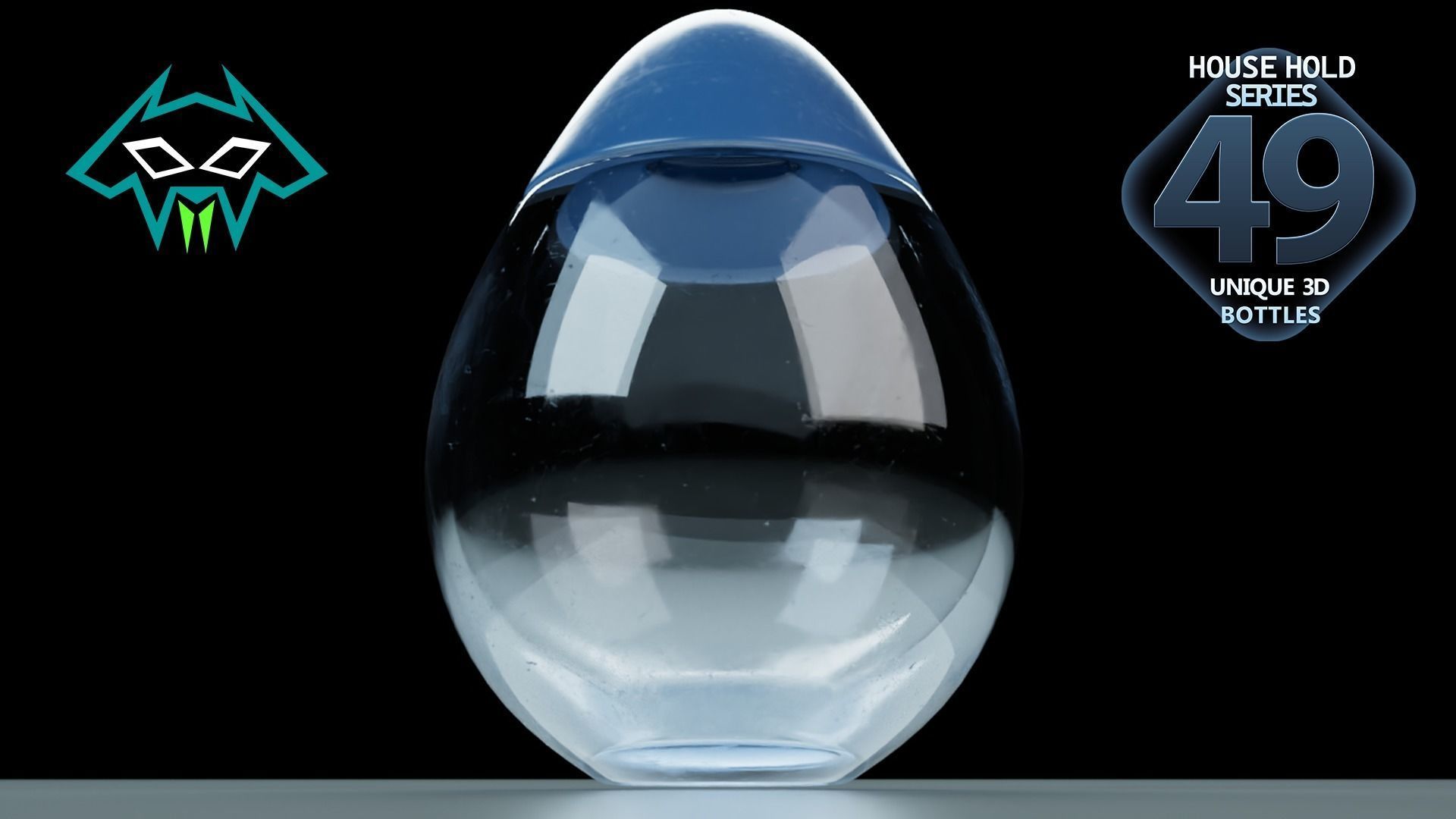 House Hold Series - 49 Unique 3D Bottles - 10th Batch Low-poly 3D model_6