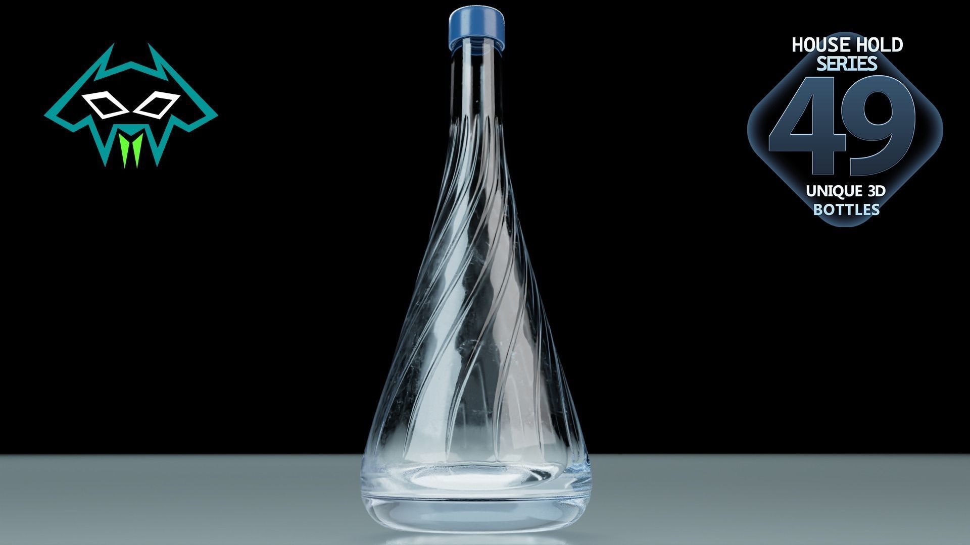 House Hold Series - 49 Unique 3D Bottles - 10th Batch Low-poly 3D model_5