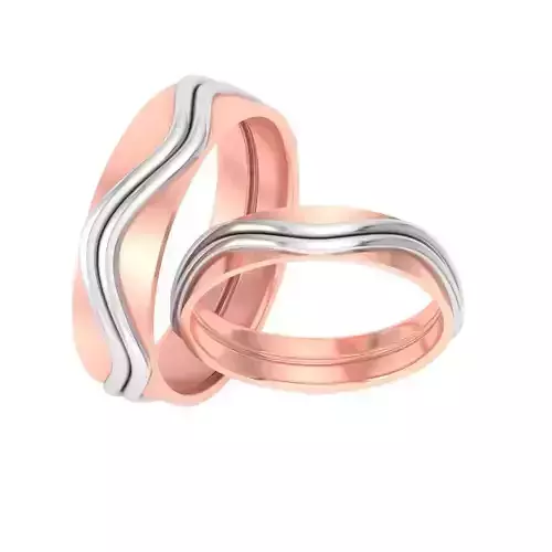 Couple Band Ring 3DM STL OBJ FBX Render Details