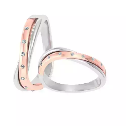 Etarnaty Couple Band Ring 3DM STL OBJ FBX Render Details 3D print model