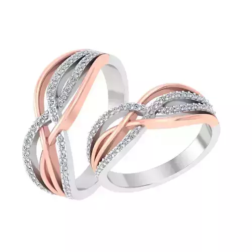 Etarnaty Couple Band Ring 3DM STL OBJ FBX Render Details