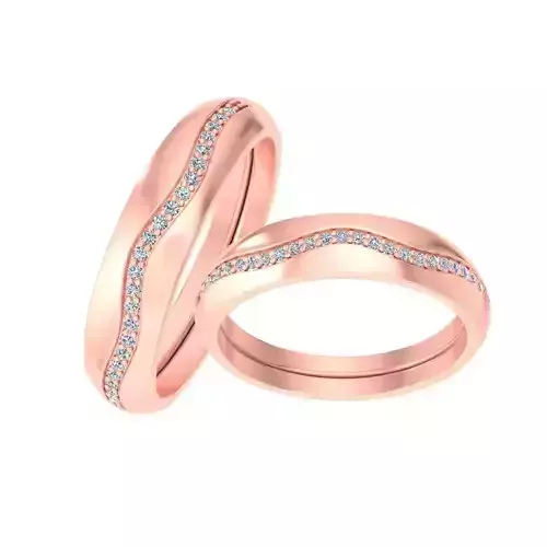 Etarnaty Couple Band Ring 3DM STL OBJ FBX Render Details 3D print model