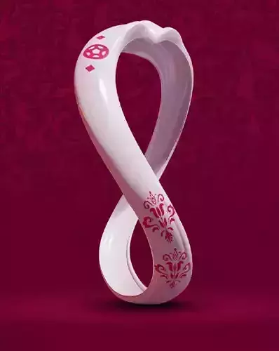FIFA World Cup 2022 Logo and Trophy Qatar Hight Quality 3D model