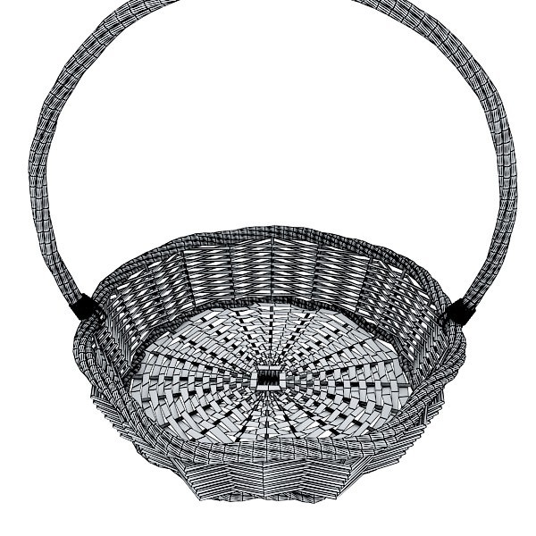 Wicker Basket 3D model_8