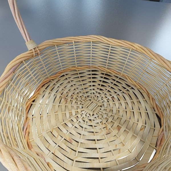 Wicker Basket 3D model_3