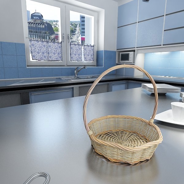 Wicker Basket 3D model_4