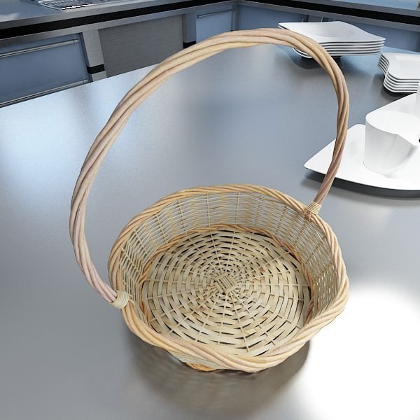 Wicker Basket 3D model_1