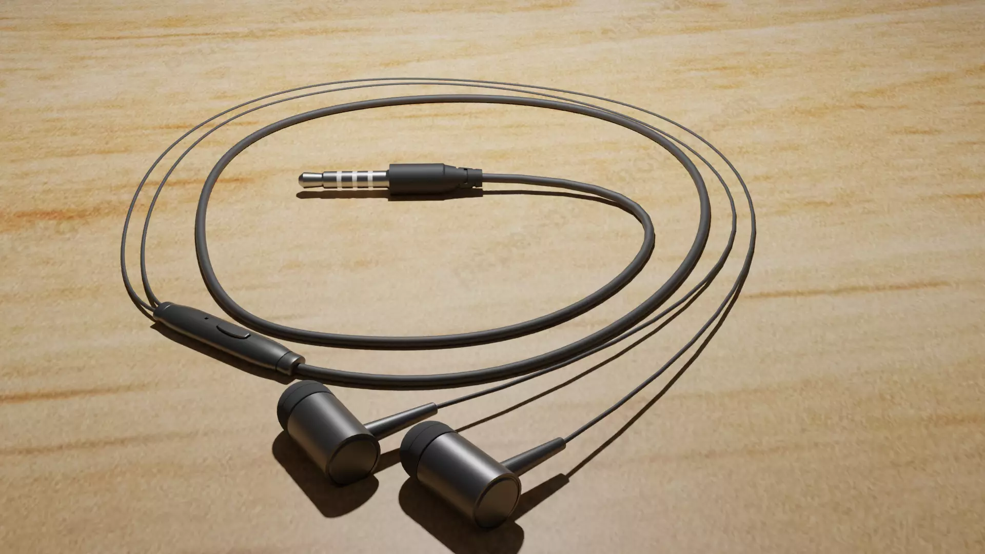 earphone pair of headphones on table Free 3D model