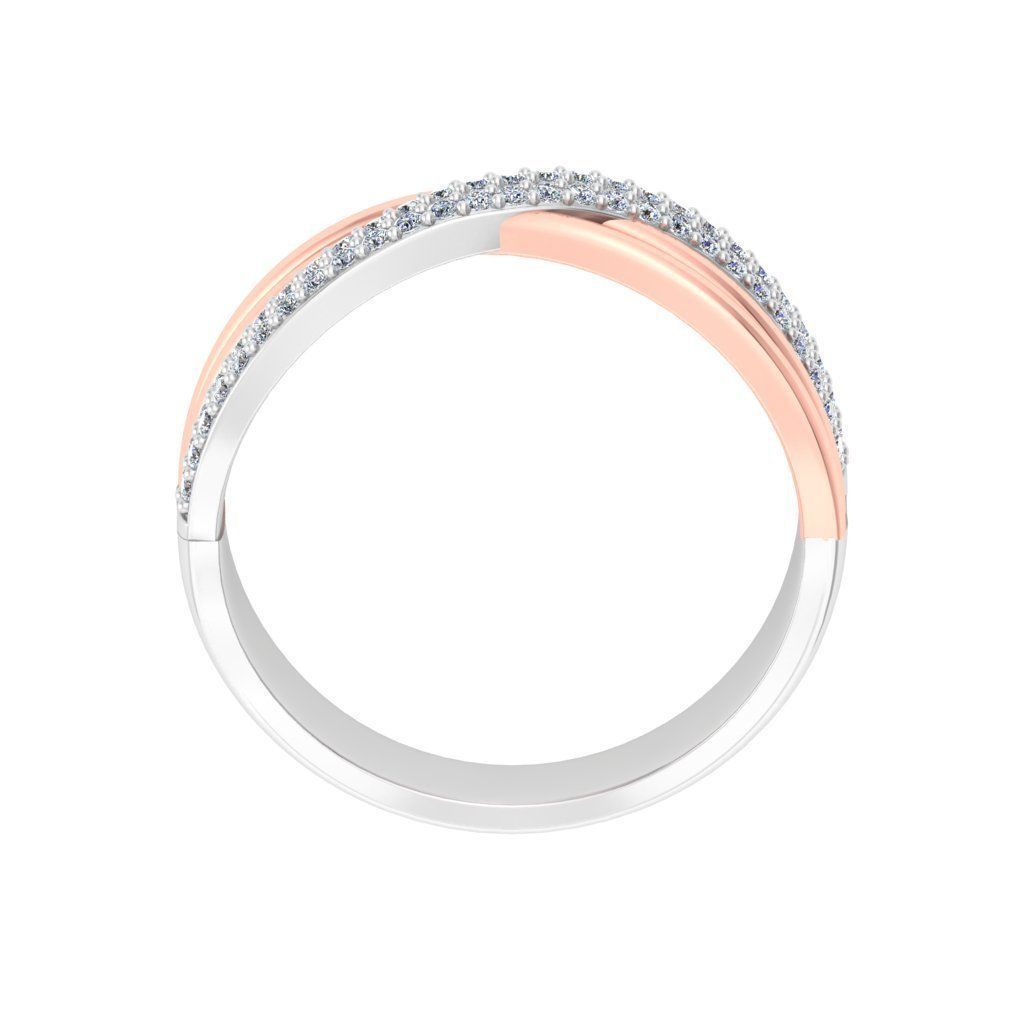 Wedding Engagement Women Etarnaty Bypass Band Ring 3D print model_1