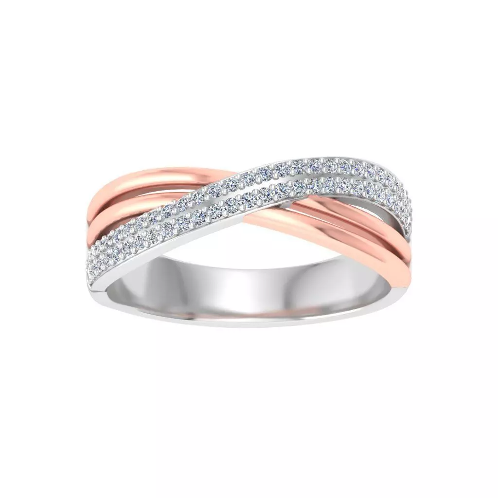 Wedding Engagement Women Etarnaty Bypass Band Ring 3D print model_0