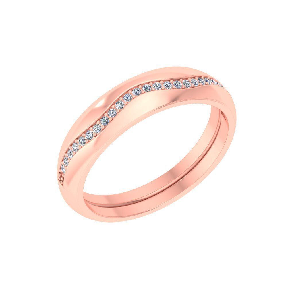 Wedding Engagement Women Etarnaty Band Ring 3D print model_3